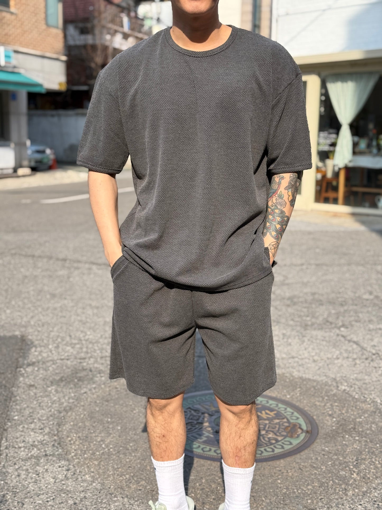 Amber Texture Drawstring Shorts