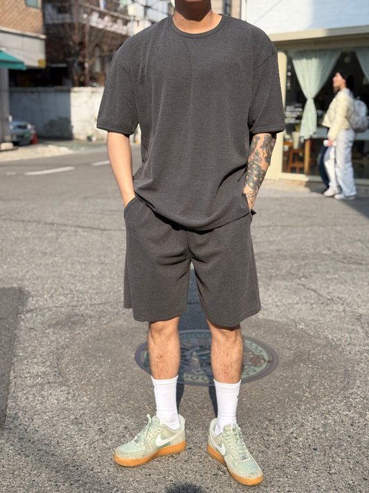 Amber Texture Drawstring Shorts