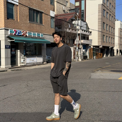 Amber Textured Relaxed Fit Short Sleeve Top  - Men One Size