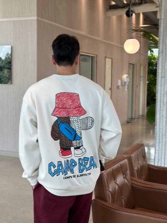 Camp Bear Graphic Sweatshirt (UNISEX / WOMEN – OVERFIT)