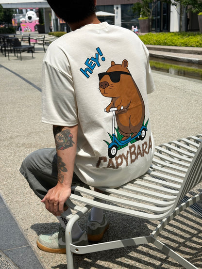 [HEY CAPYBARA] Graphic T-Shirt (UNISEX / WOMEN – OVERFIT)