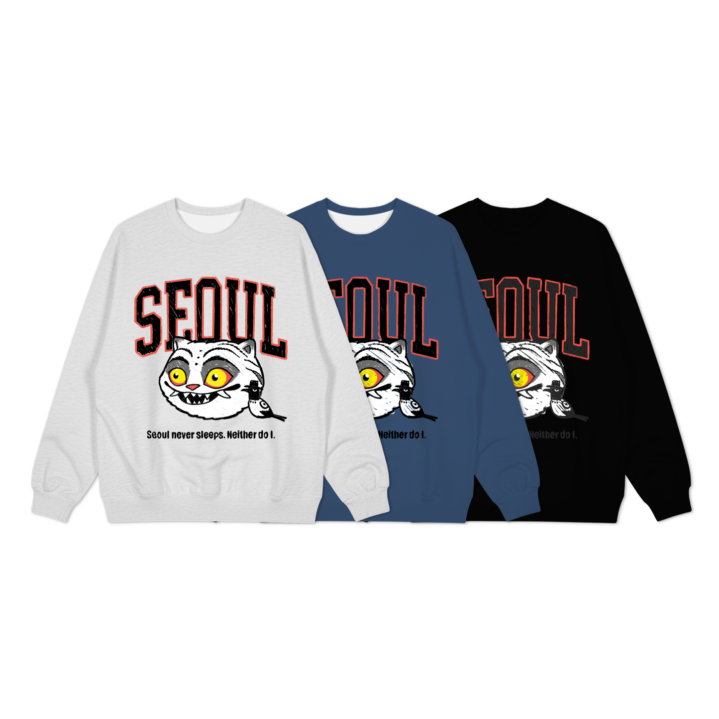 Seoul HAECHI Graphic Unisex Sweatshirt   (UNISEX / WOMEN – OVERFIT)