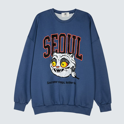 Seoul HAECHI Graphic Unisex Sweatshirt   (UNISEX / WOMEN – OVERFIT)