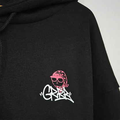 POWERCAT Hoodie — Graphic Street Cat Design  (UNISEX / WOMEN – OVERFIT)