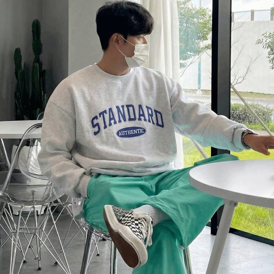 STANDARD Authentic Embroidered Logo Crewneck Sweatshirt (UNISEX / WOMEN – OVERFIT)