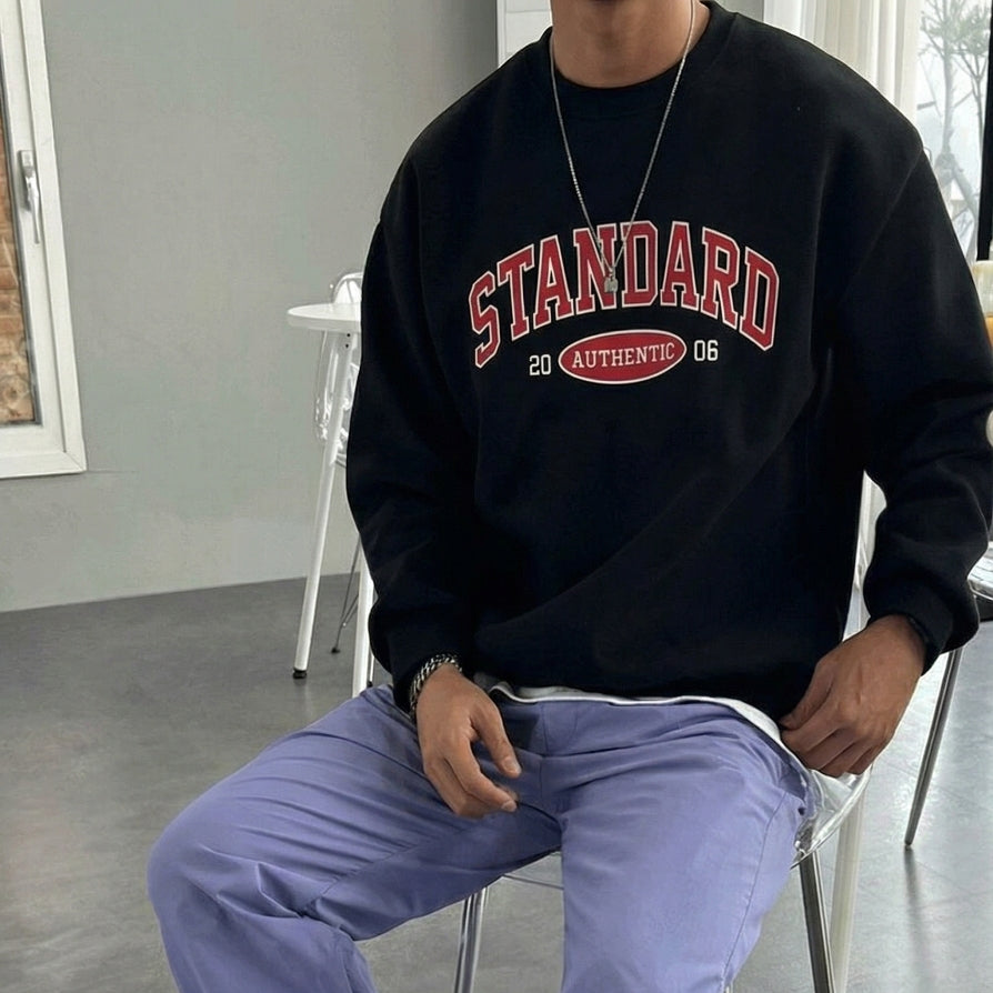 STANDARD Authentic Embroidered Logo Crewneck Sweatshirt (UNISEX / WOMEN – OVERFIT)