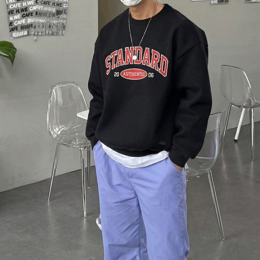 STANDARD Authentic Embroidered Logo Crewneck Sweatshirt (UNISEX / WOMEN – OVERFIT)