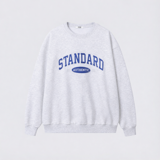 STANDARD Authentic Embroidered Logo Crewneck Sweatshirt (UNISEX / WOMEN – OVERFIT)