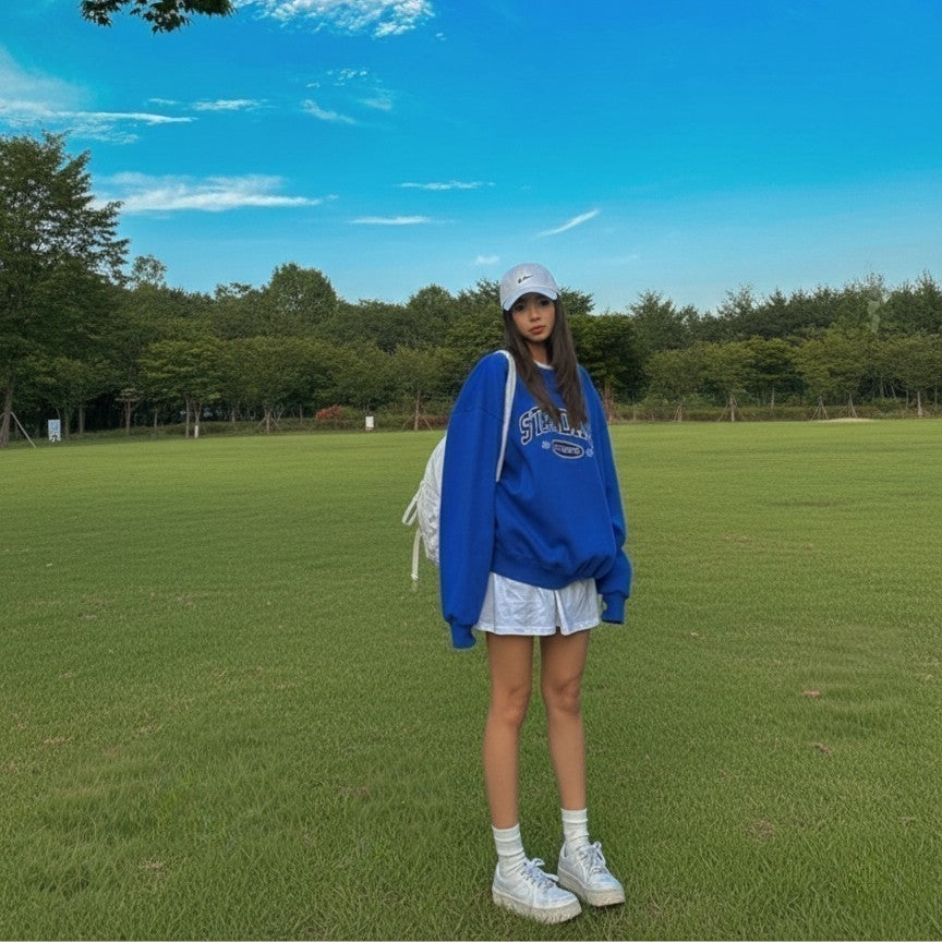 STANDARD Authentic Embroidered Logo Crewneck Sweatshirt (UNISEX / WOMEN – OVERFIT)