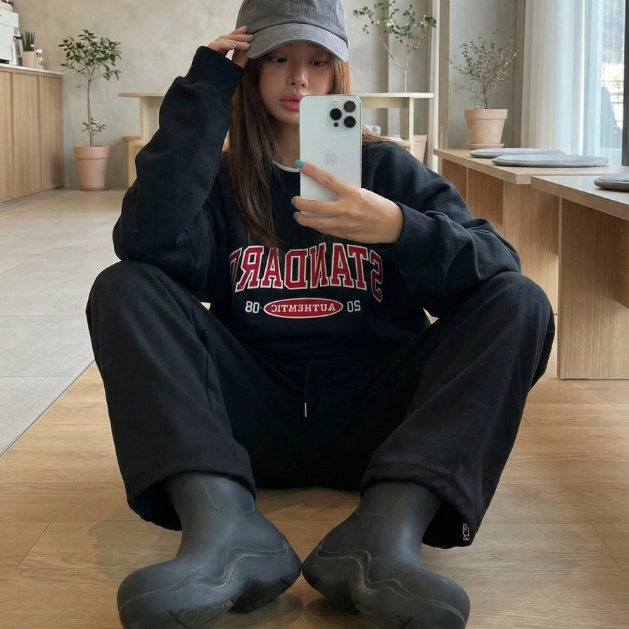 STANDARD Authentic Embroidered Logo Crewneck Sweatshirt (UNISEX / WOMEN – OVERFIT)