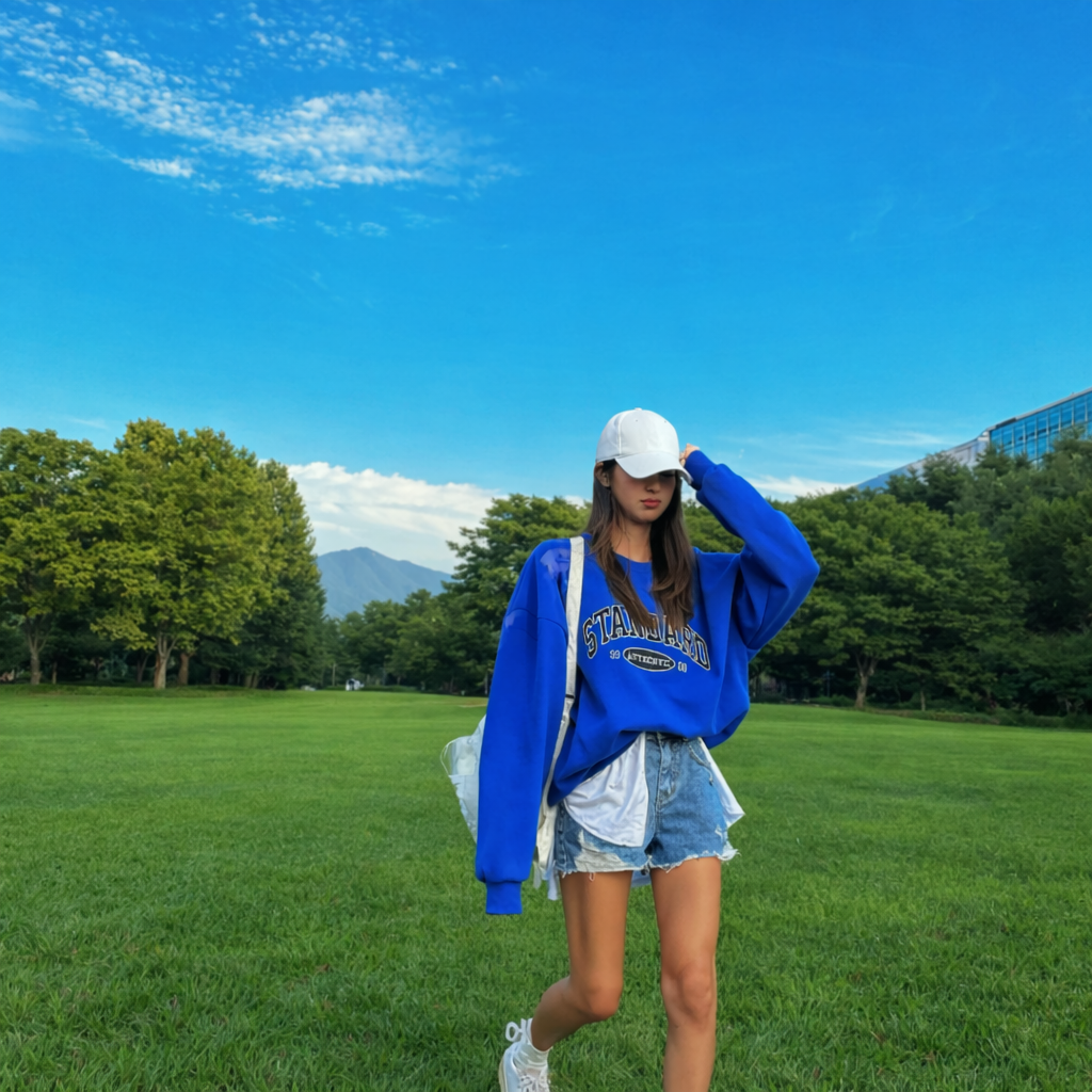 STANDARD Authentic Embroidered Logo Crewneck Sweatshirt (UNISEX / WOMEN – OVERFIT)