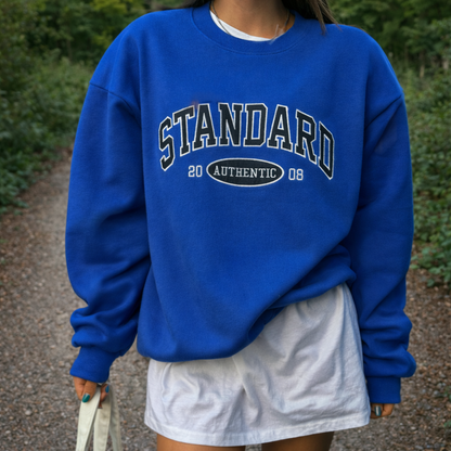 STANDARD Authentic Embroidered Logo Crewneck Sweatshirt (UNISEX / WOMEN – OVERFIT)