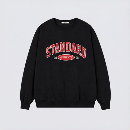 STANDARD Authentic Embroidered Logo Crewneck Sweatshirt (UNISEX / WOMEN – OVERFIT)