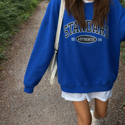 STANDARD Authentic Embroidered Logo Crewneck Sweatshirt (UNISEX / WOMEN – OVERFIT)