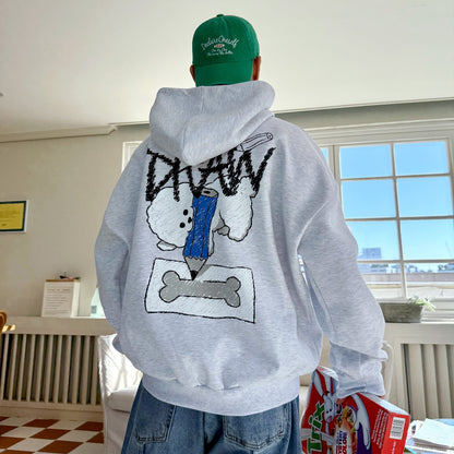 Drawing Bichon Graphic Hoodie (UNISEX / WOMEN – OVERFIT)