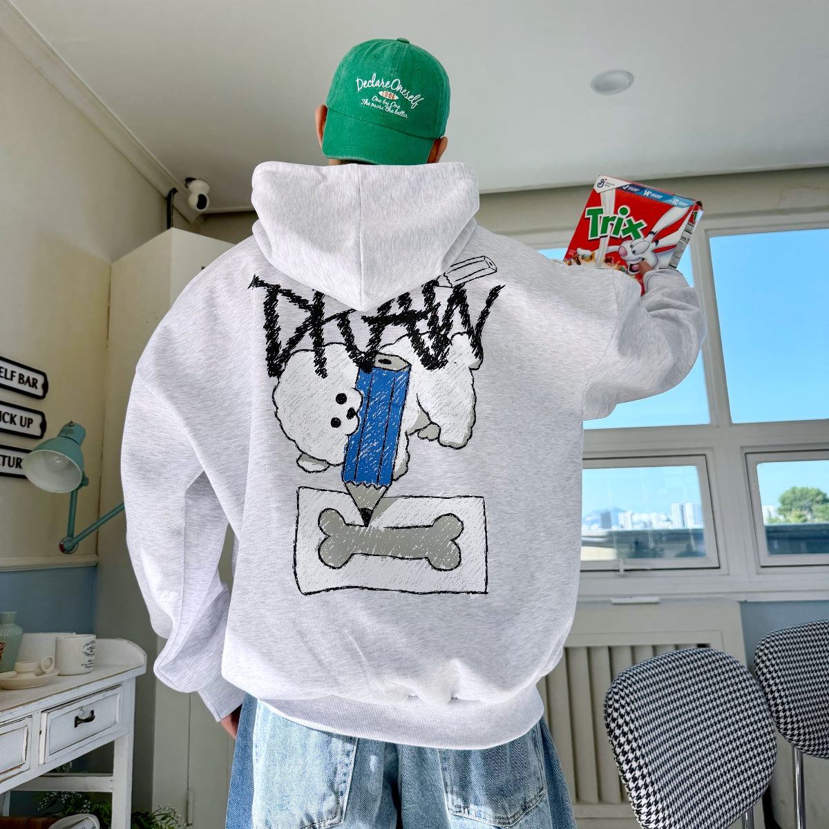 Drawing Bichon Graphic Hoodie (UNISEX / WOMEN – OVERFIT)