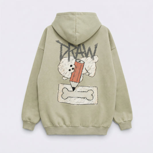 Drawing Bichon Graphic Hoodie (UNISEX / WOMEN – OVERFIT)
