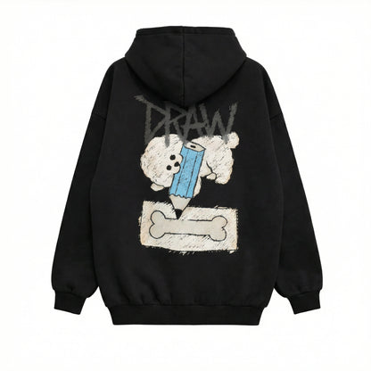 Drawing Bichon Graphic Hoodie (UNISEX / WOMEN – OVERFIT)