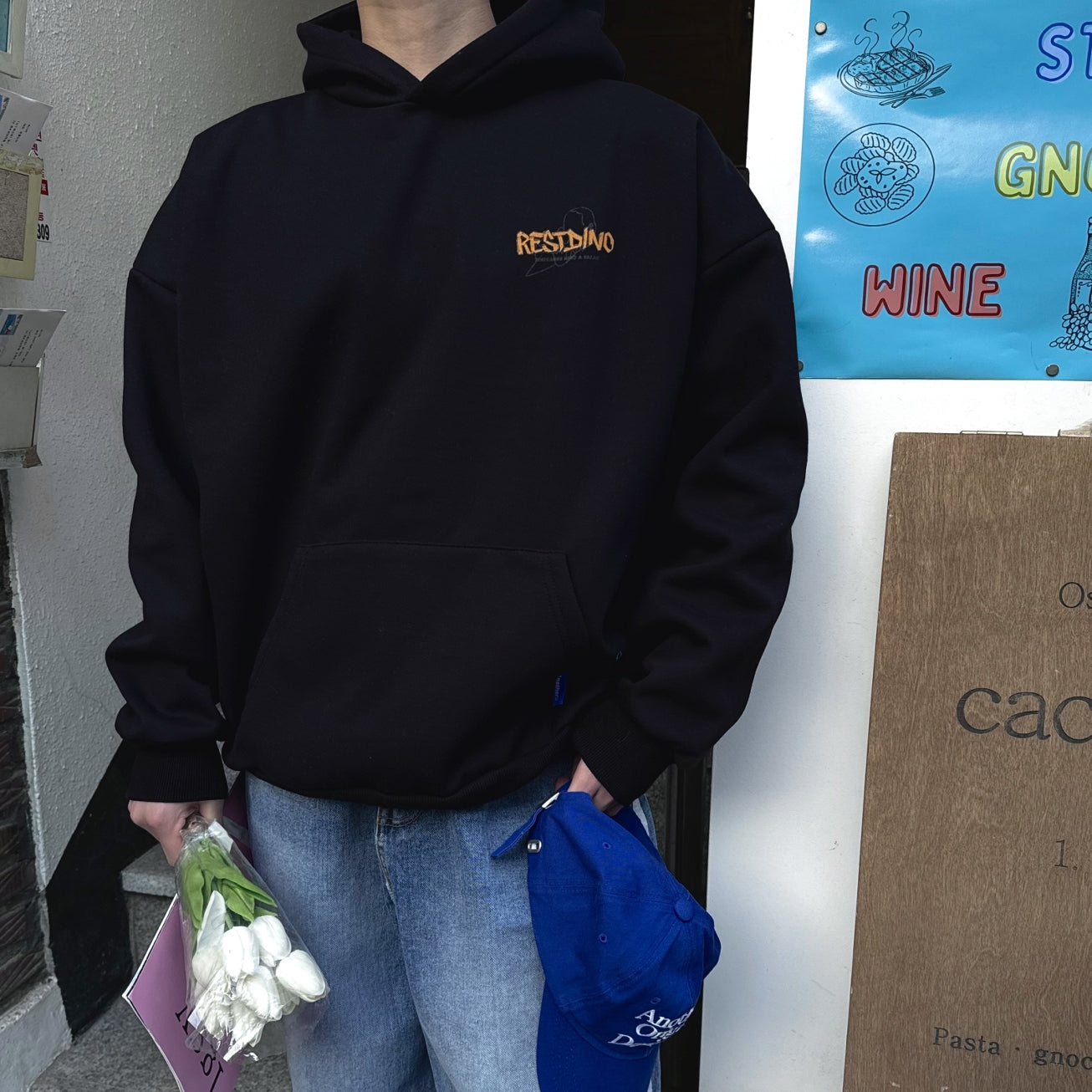 RESTING DINO Graphic Hoodie (UNISEX / WOMEN - OVERFIT)