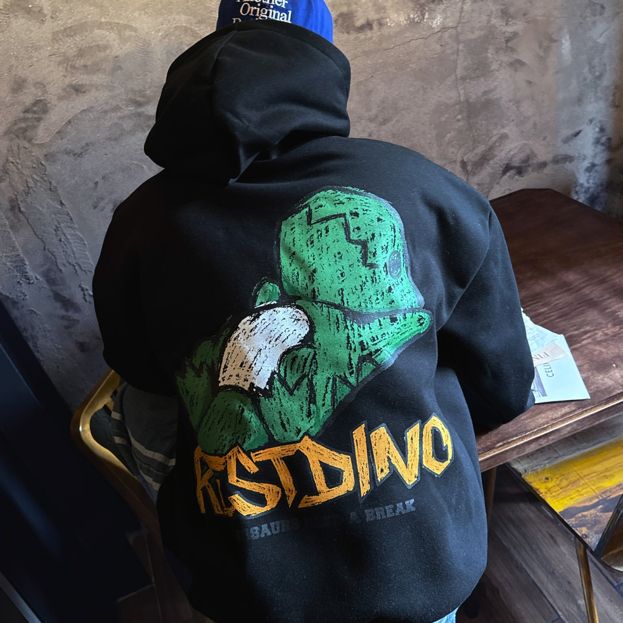 RESTING DINO Graphic Hoodie (UNISEX / WOMEN - OVERFIT)