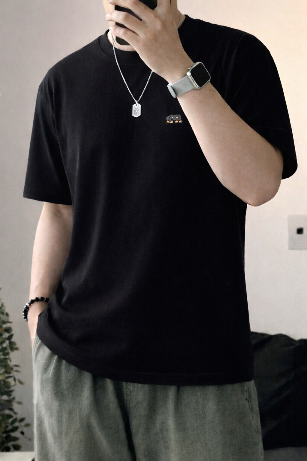 Rottweiler Mini Graphic Cotton Blend T-Shirt (UNISEX / WOMEN – OVERFIT)