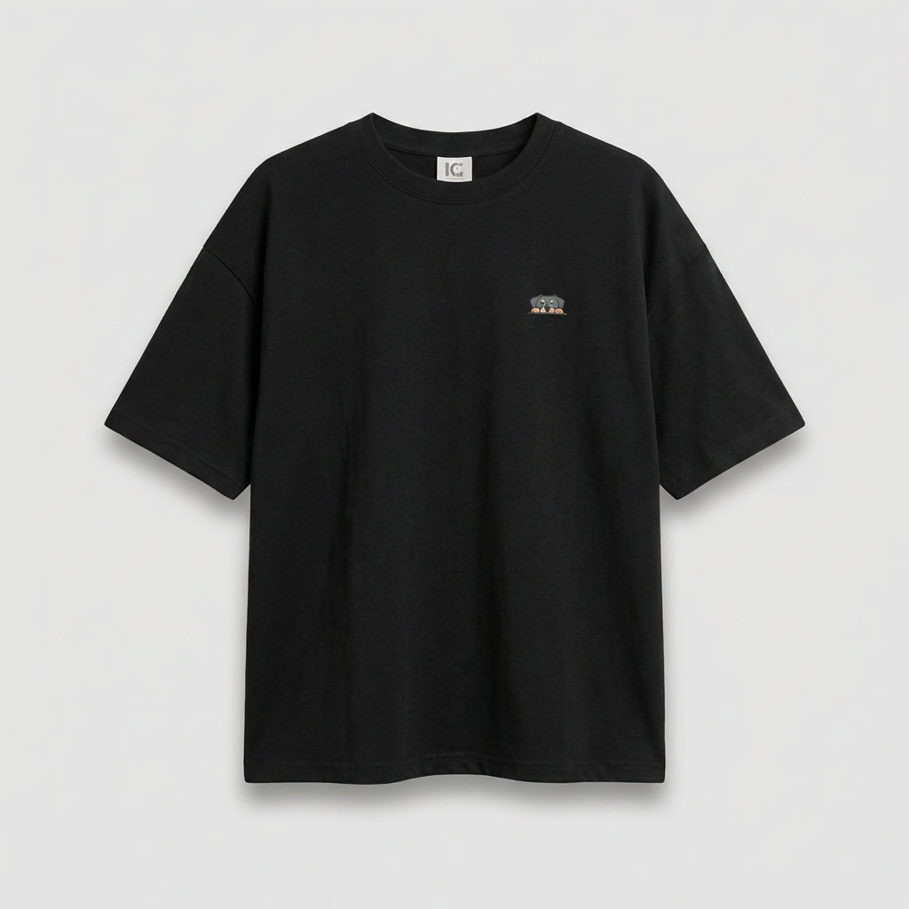 Rottweiler Mini Graphic Cotton Blend T-Shirt (UNISEX / WOMEN – OVERFIT)