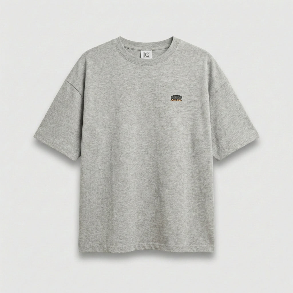 Rottweiler Mini Graphic Cotton Blend T-Shirt (UNISEX / WOMEN – OVERFIT)