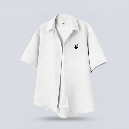 Korean Cotton Wide-Shoulder Casual Shirt – Modern Relaxed Fit