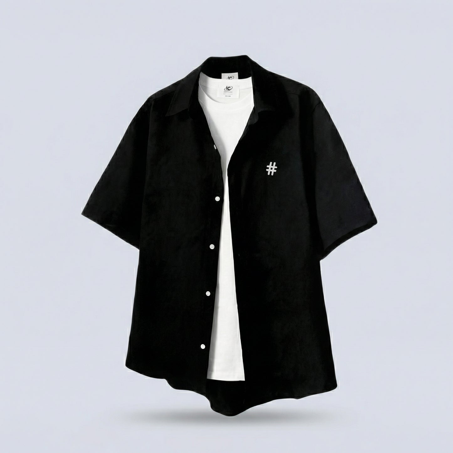 Korean Cotton Wide-Shoulder Casual Shirt – Modern Relaxed Fit