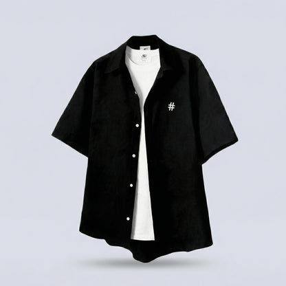 Korean Cotton Wide-Shoulder Casual Shirt – Modern Relaxed Fit