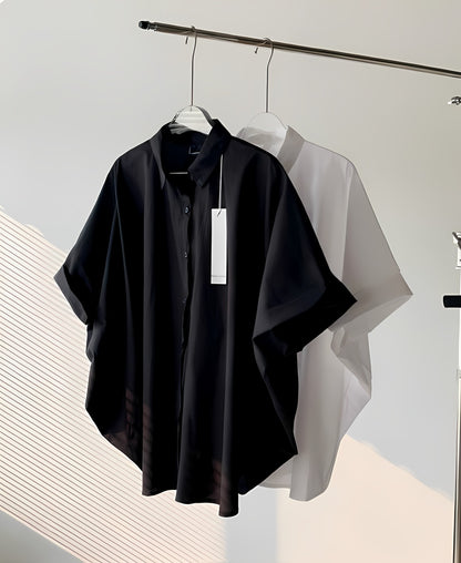 Minimal Cape Sleeve Boxy Blouse – Women One Size