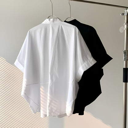 Minimal Cape Sleeve Boxy Blouse – Women One Size