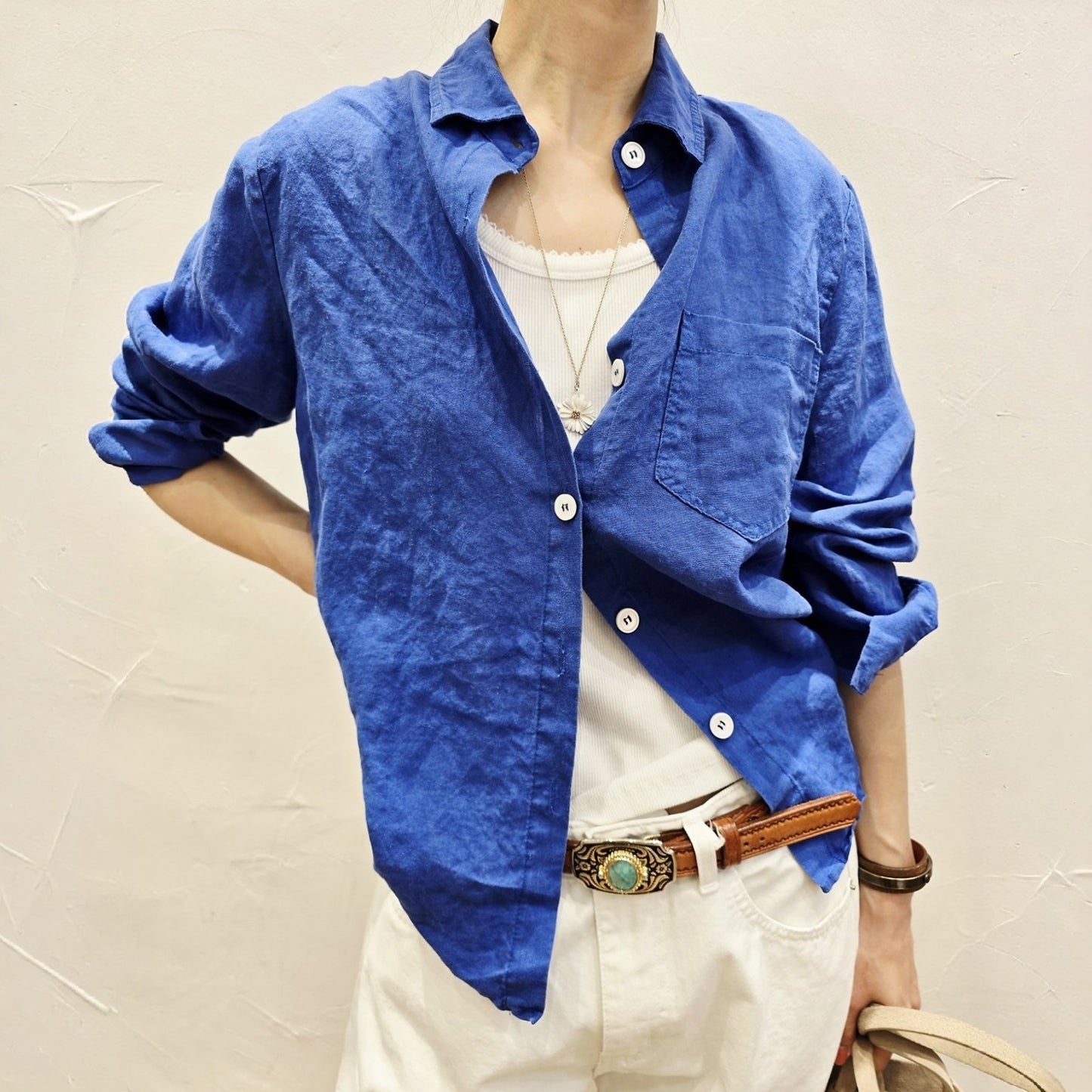 Soft Touch Premium Linen Shirt - Women One Size