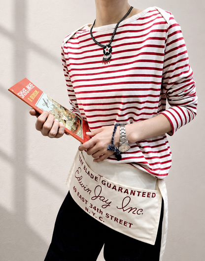 Marin Stripe Boat Neck Long Sleeve Top - Women One Size