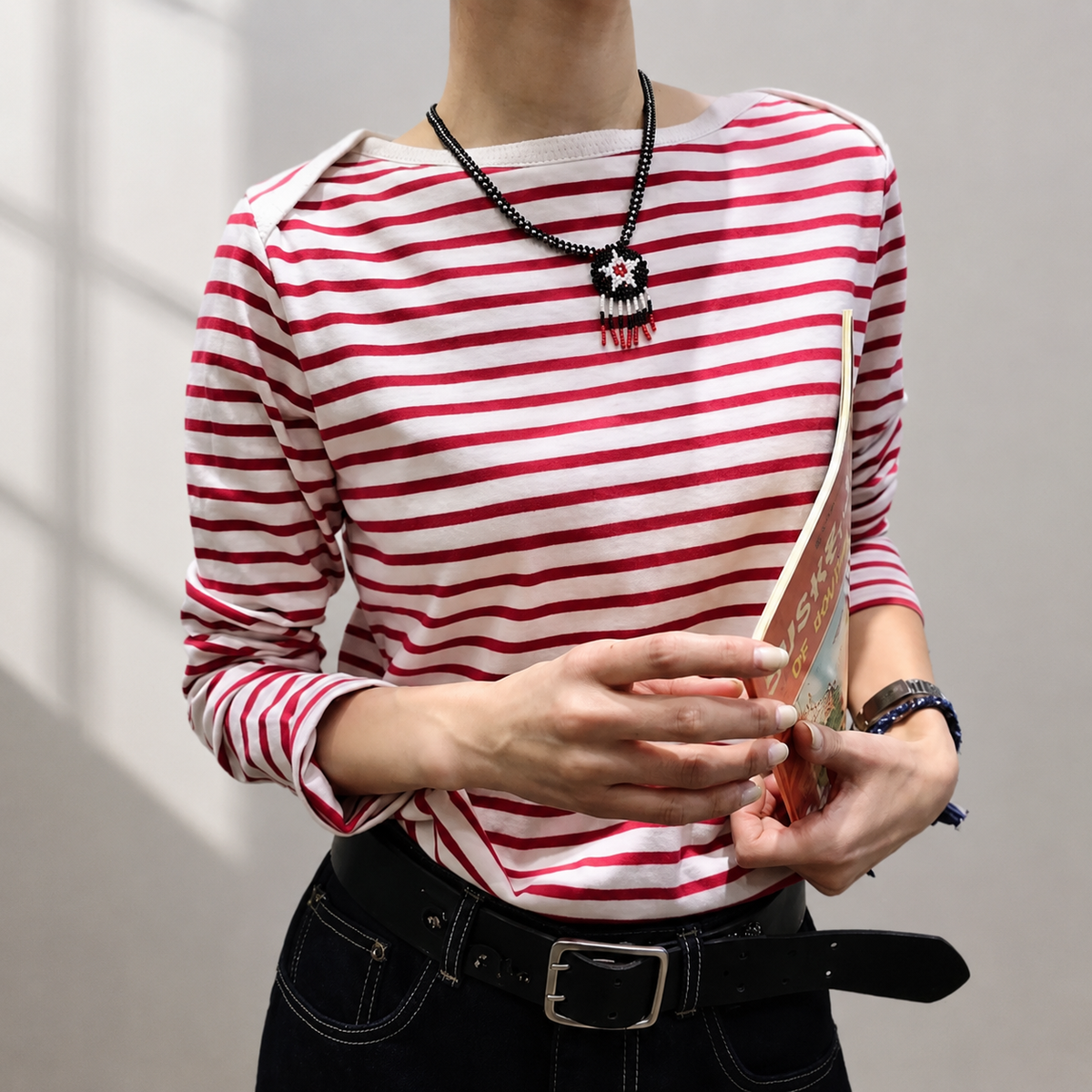 Marin Stripe Boat Neck Long Sleeve Top - Women One Size