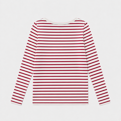 Marin Stripe Boat Neck Long Sleeve Top - Women One Size