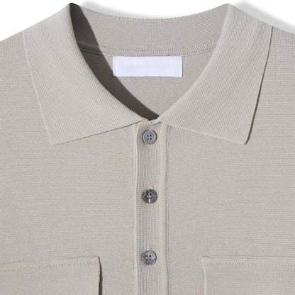 Double Flap Pocket Knit Polo - Men One Size