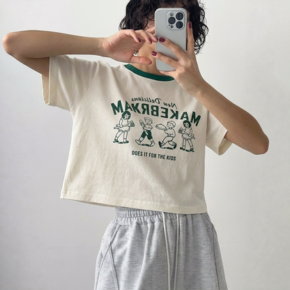 Vintage Make Bread Ringer Graphic T-Shirt – Women One Size
