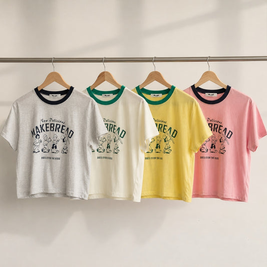 Vintage Make Bread Ringer Graphic T-Shirt – Women One Size
