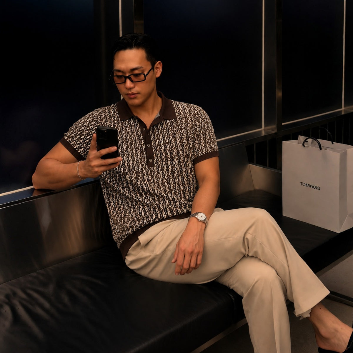 Heritage Geo Knit Polo - Men M / L