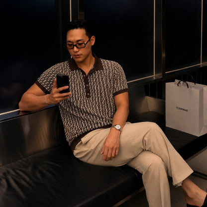 Heritage Geo Knit Polo - Men M / L