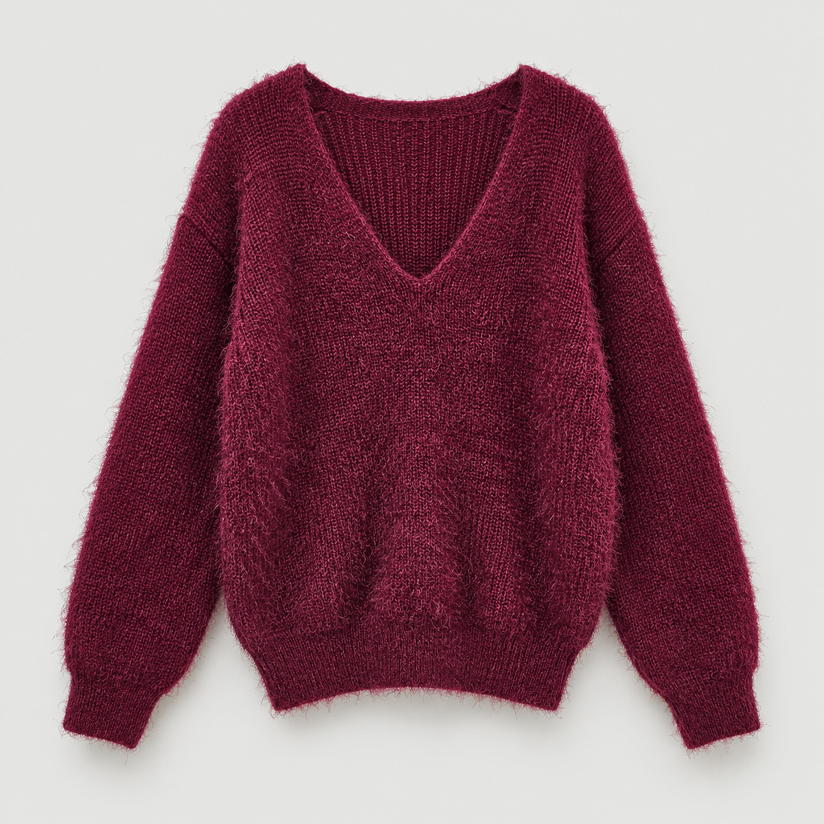 Pine Needle V-Neck Knit Sweater - Women One Size