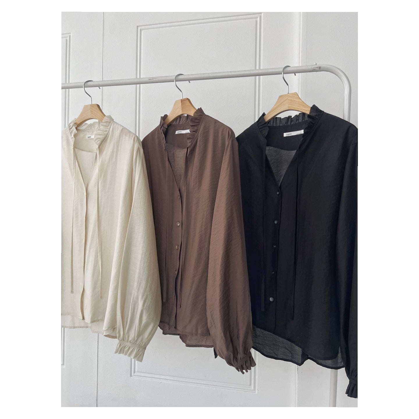 Ruffle Tie-Neck Blouse – Women One Size
