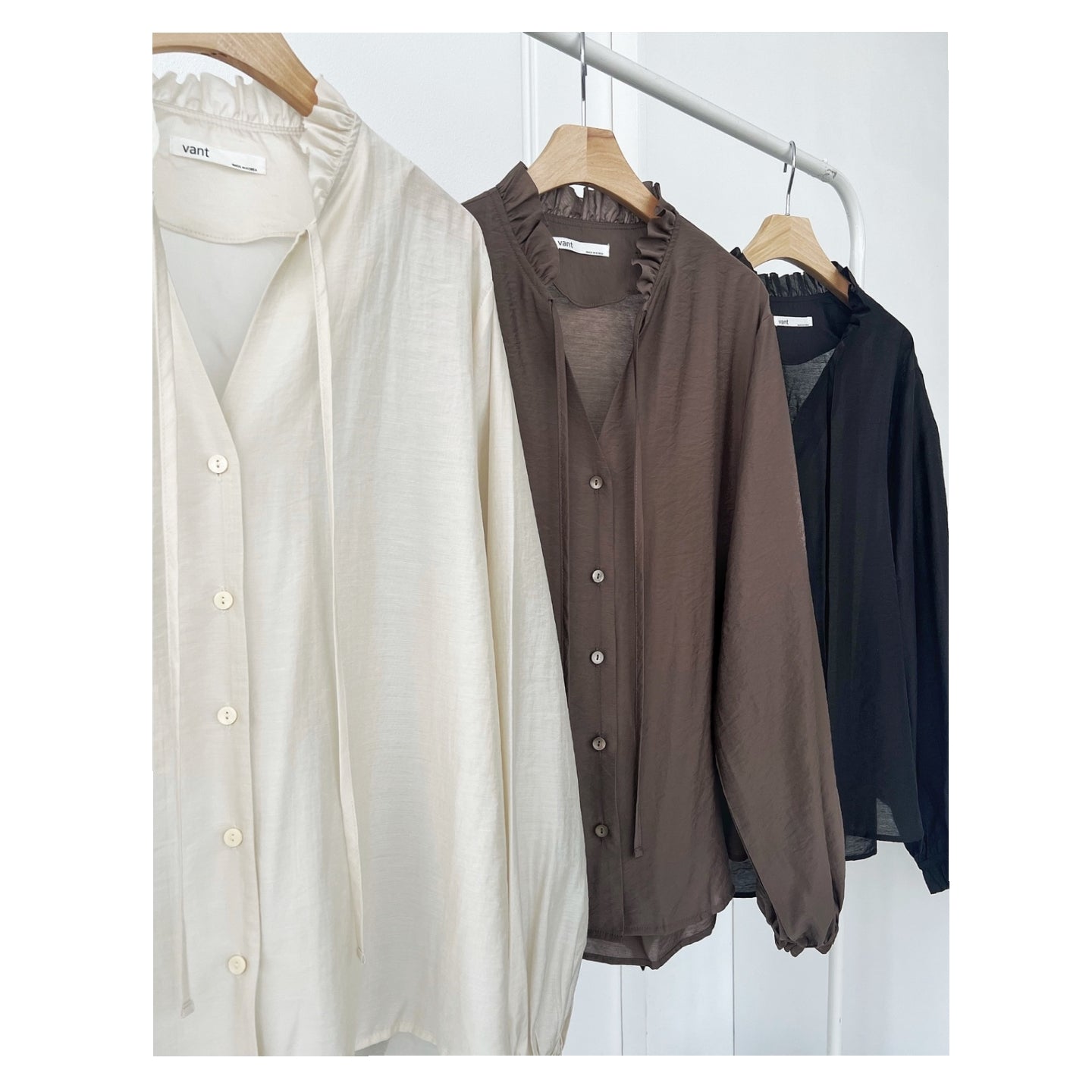 Ruffle Tie-Neck Blouse – Women One Size