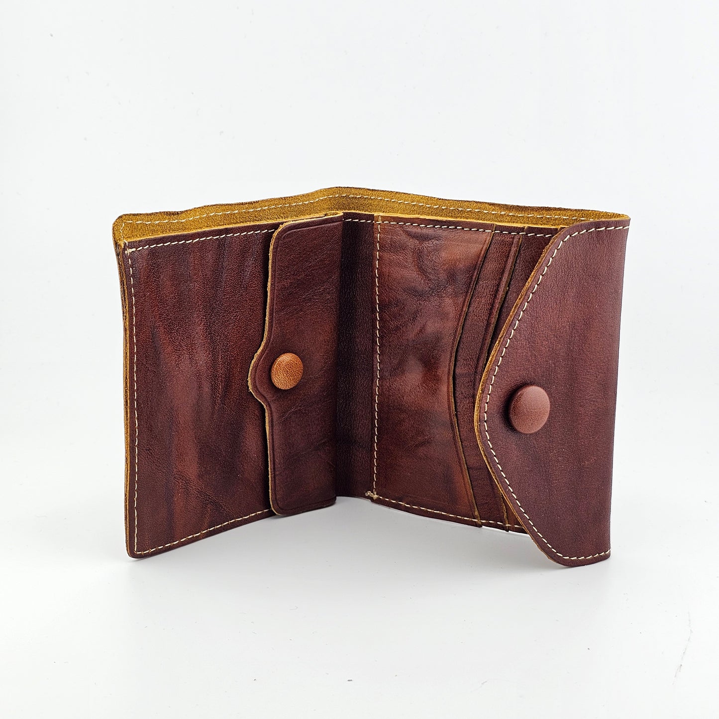 Vintage Washed Cowhide Leather Wallet