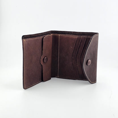 Vintage Washed Cowhide Leather Wallet