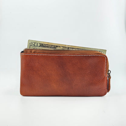 Slim Cowhide Long Wallet – Compact Design