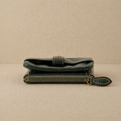 Handmade Cowhide Snap Pocket Bifold Wallet