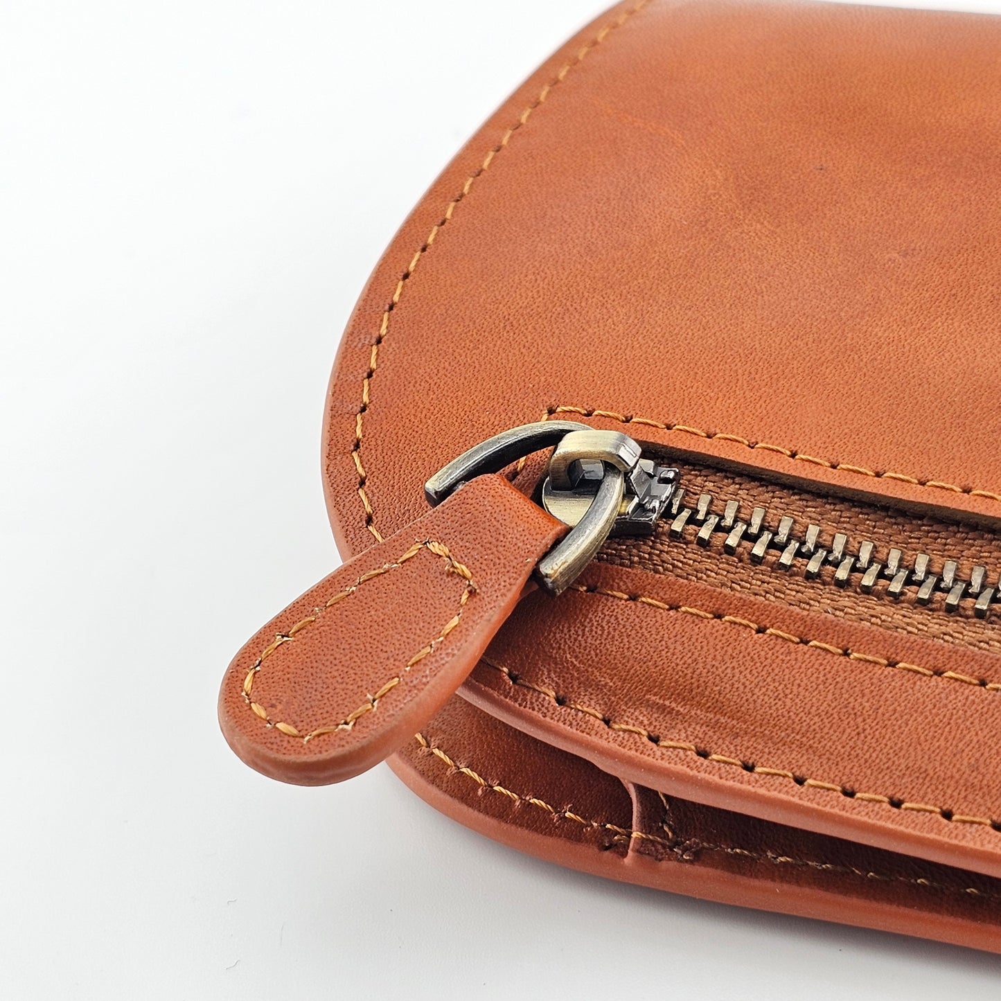 Half Moon Cowhide Leather Wallet