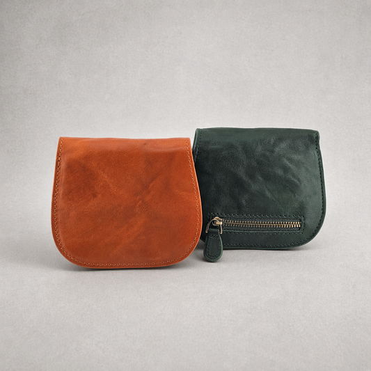 Half Moon Cowhide Leather Wallet